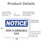 Signmission Non-Flammable Gases OSHA Notice Sign, Plastic, 18in W x 12in L, 2PK OS-2PACK-NS-P-1218-L-15064 - alternate 4